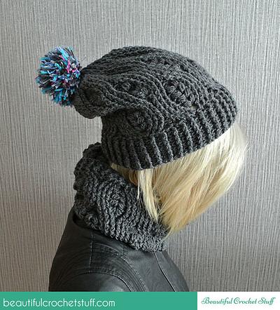 Crochet Infinity Scarf And Crochet Beanie - Project by janegreen