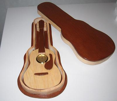 Clock Guitar and case - Project by Darlene 
