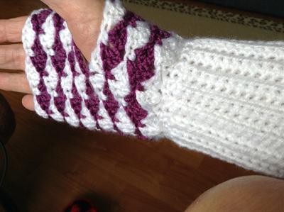 Fingerless mitts - Project by Carole Clark