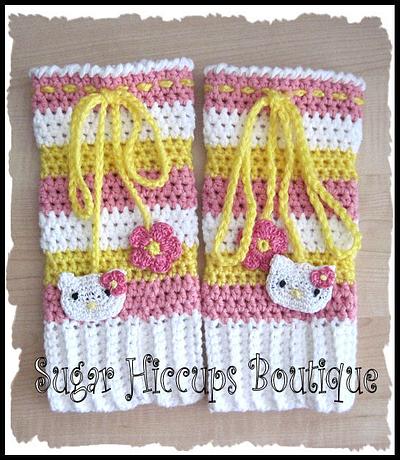 Hello Kitty Crochet Legwarmers - Project by Heather Macias