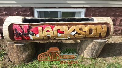 chainsaw carved log sign - Project by Carvings by Levi