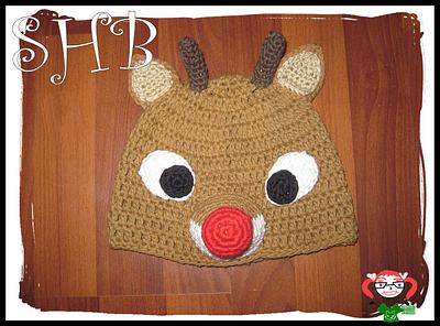 Red Nosed Reindeer Crochet Hat - Project by Heather Macias