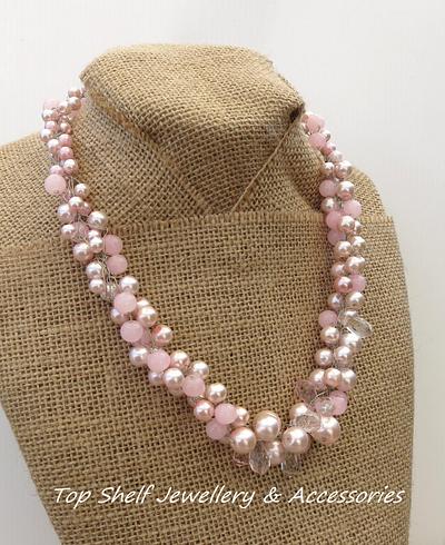 Pinks Crochet Wire and Beaded Necklace - Project by Top Shelf Jewellery & Accessories
