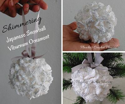 Japanese Snowball Viburnum Flower Ornament - Project by Flawless Crochet Flowers