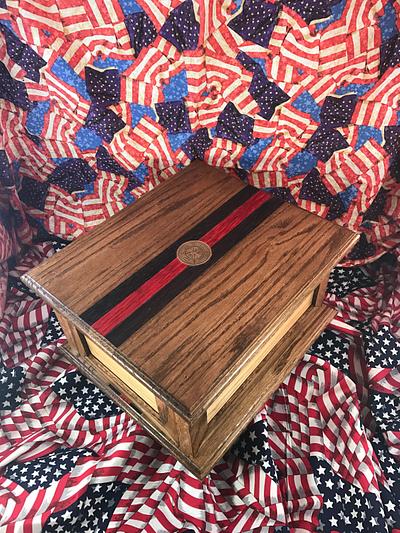 Thin Red Line Oak Urn - Project by Roushwoodworking