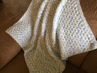 Knitted Basket Weave baby blanket - Project by Shirley