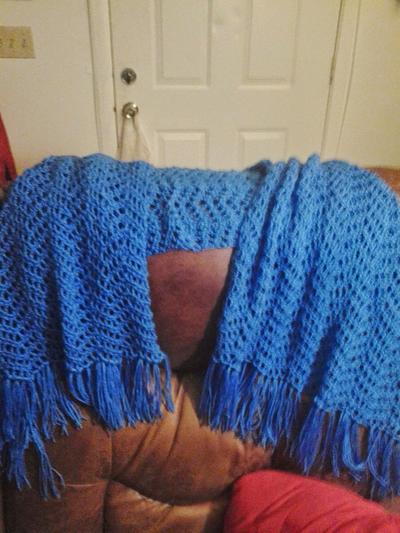 Blue Prayer Shawl - Project by SueNeal