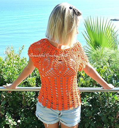 Pineaplle Crochet Top Pattern - Project by janegreen