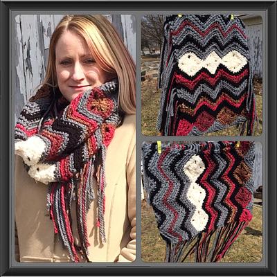 Chevron Fringed Cowl - Project by Alana Judah