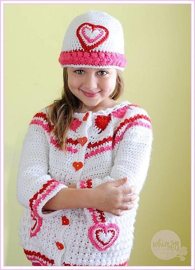 Hearts of Love Crochet Hat and Sweater - Project by Heather Macias