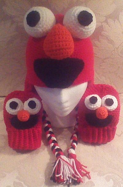 Elmo Hat & Mitts - Project by Craftybear