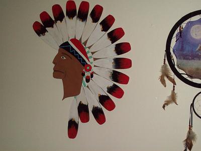 indian with headress - Project by jim webster