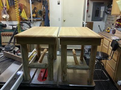 Log Tables with Hickory Tops - Project by Jeff Vandenberg
