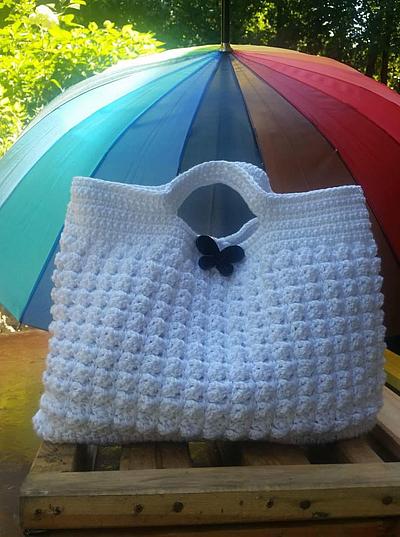 Crochet Bag, White Bag, Crochet Bag, Summer Bag, Cotton Tote, Crochet Handbag, Beach Bag,  - Project by etelina