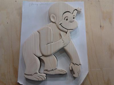 Curious George Intarsia  - Project by Debbie Tasa 