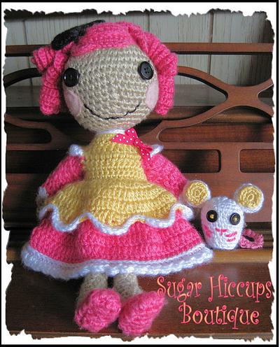 Crochet Crumbs Sugar Cookie and Pet Mouse Lalaloopsy Doll - Project by Heather Macias