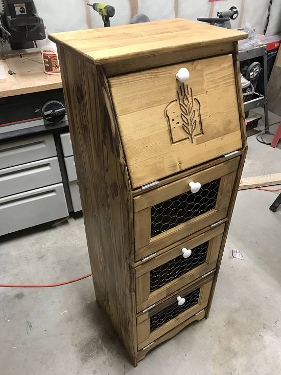 Bread box/Vegetable Pantry Woodworking Project by 122lake Craftisian