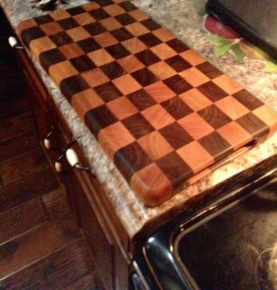 Checker Board design cutting board Woodworking Project by Jeff Moore