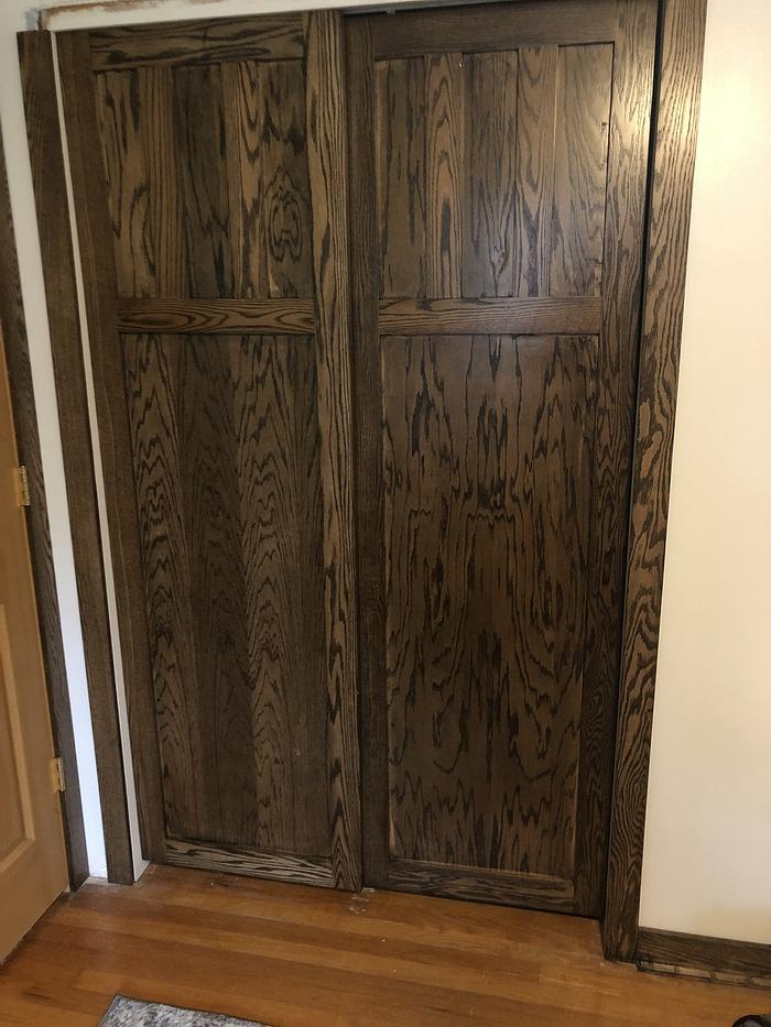 Oak closet sliding doors