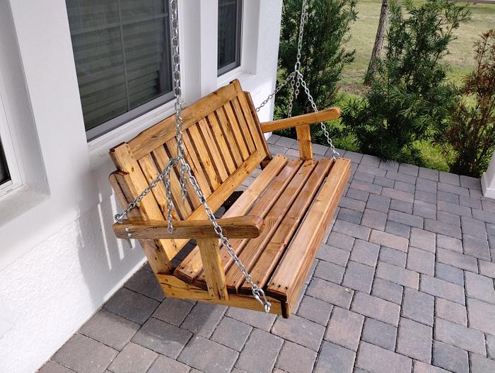 Beetle killed pine porch swing 
