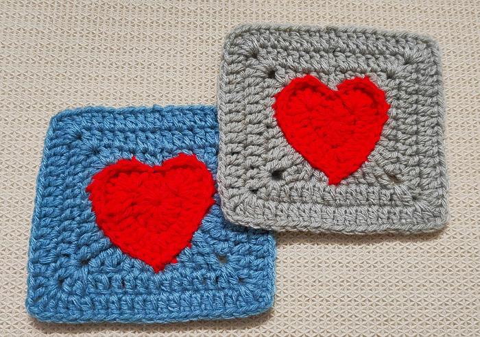 How To Make a Crochet Heart To Solid Granny Crochet Square