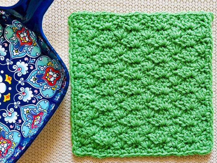 Easy Closed Shell Crochet Dishcloth Pattern
