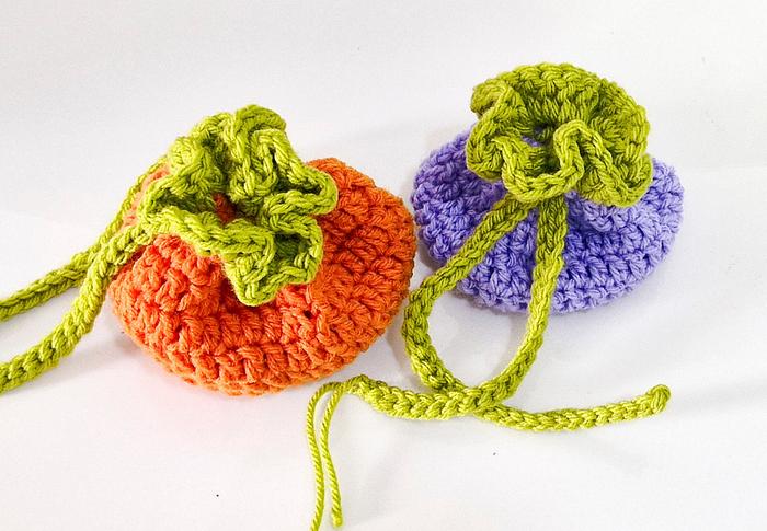 Easy Crochet Halloween Candy Bag Pattern -  Easy Drawstring Candy Pouch
