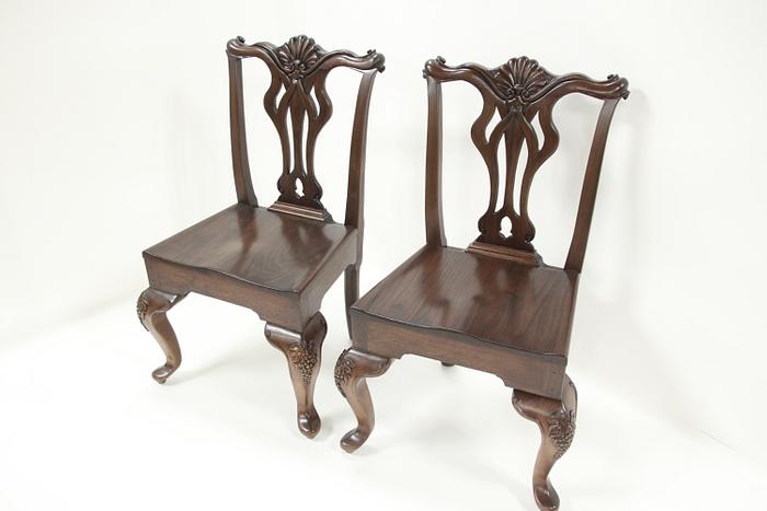 Two Chippendale Style, Side Chairs