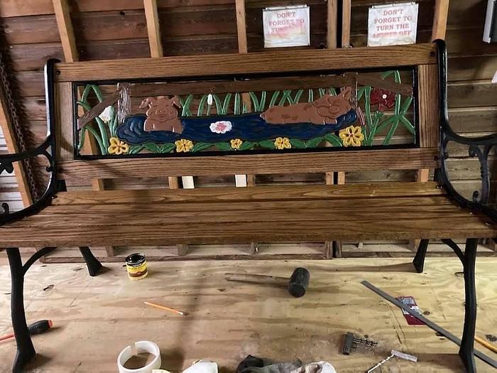 Restored park bench