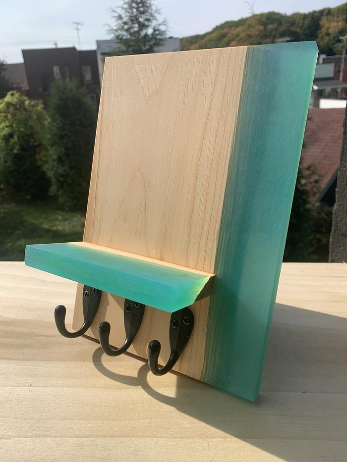 Wood/resin key rack
