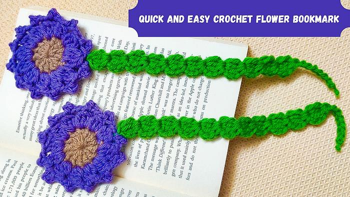 Quick and Easy Crochet Flower Bookmark