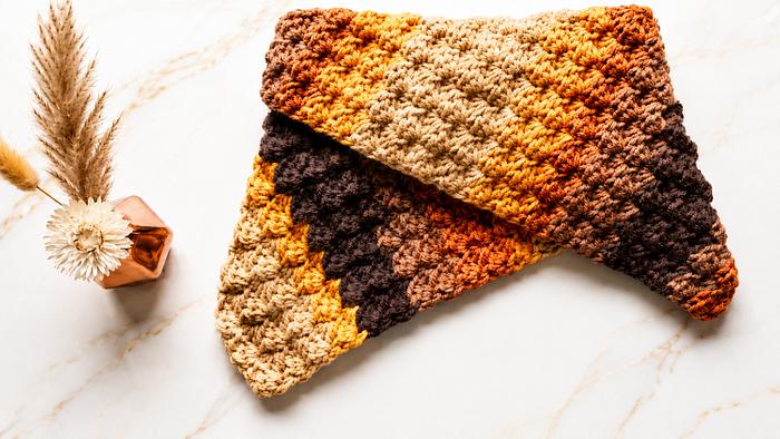 The October Rust Infinity Crochet Cowl Scarf