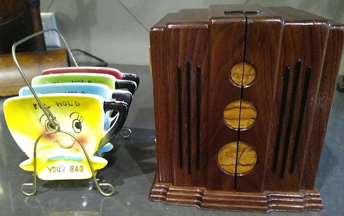 Tiny Art Deco Cabinet for Tea Bag Holders