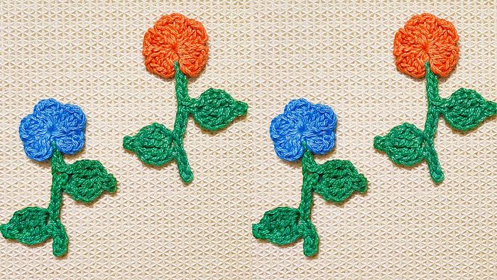 Simple Crochet Flower Branch Stem