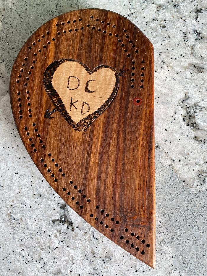 Heart-Shaped Cribbage Board