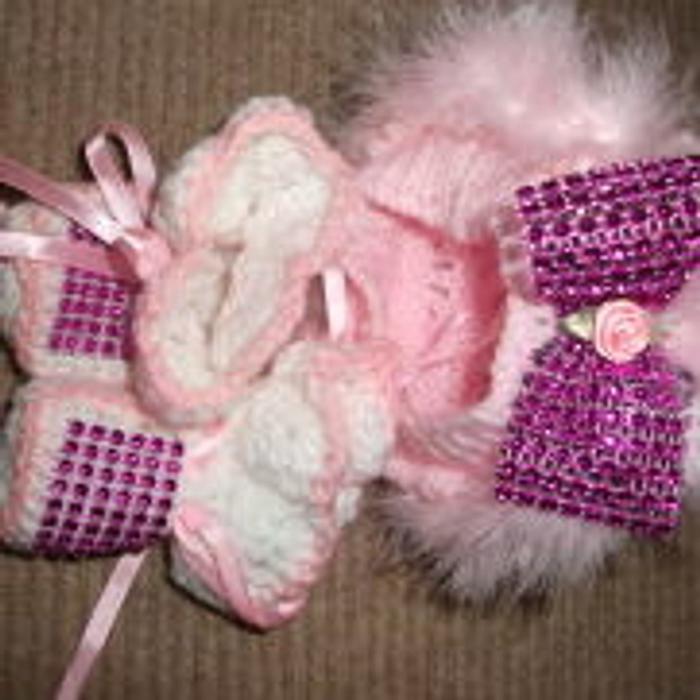 crochet hat and shoes