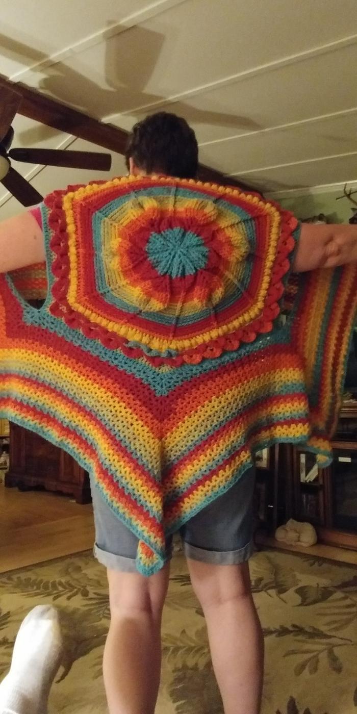 May Cal Embossed Crochet Vest