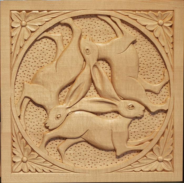 Three Hares Relief Carving