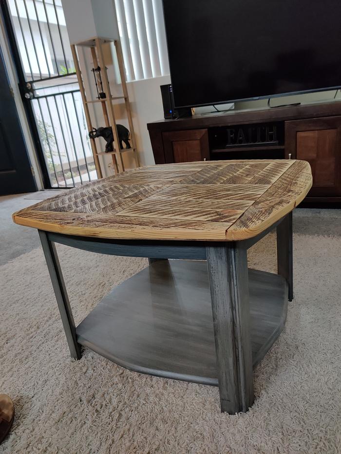 Refurbished barnwood coffee table