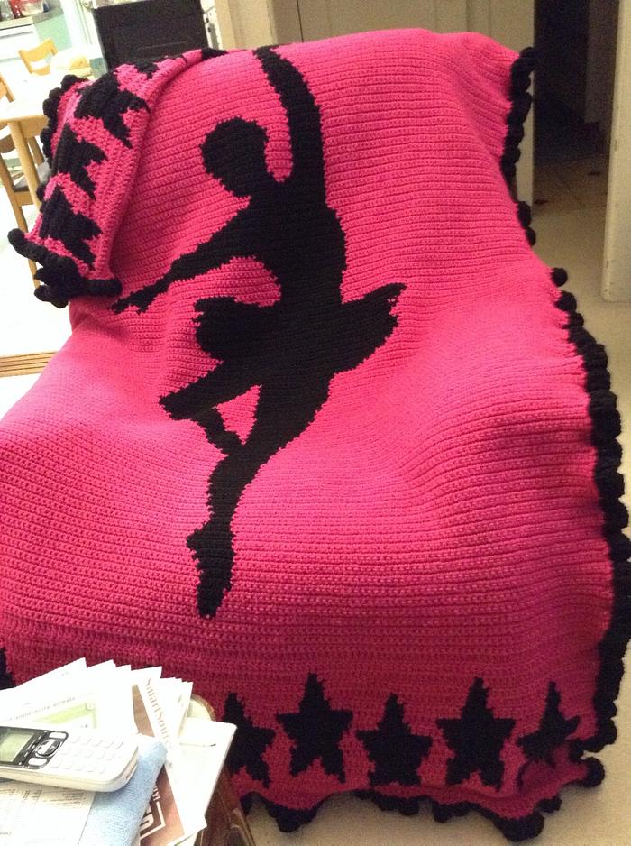 Ballerina silhouette afghan