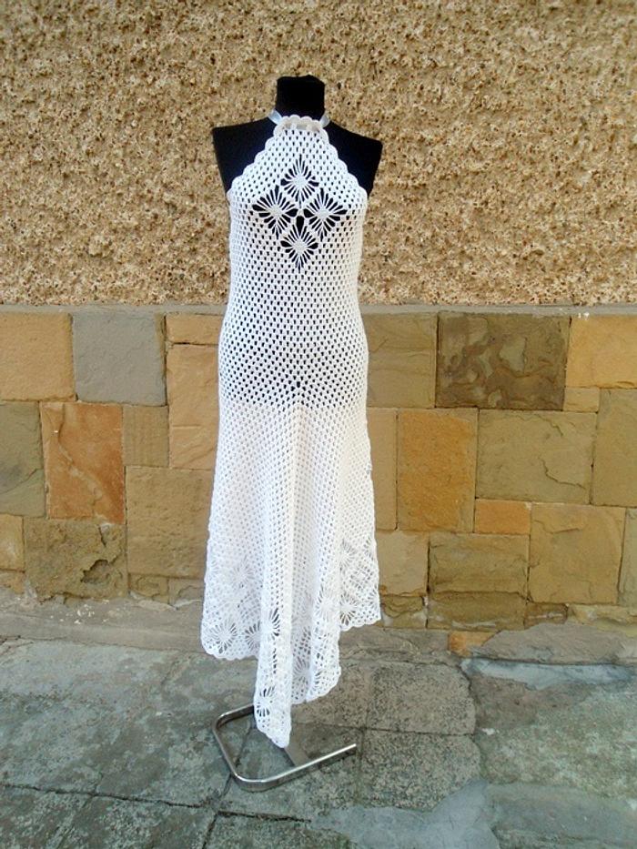 Wedding Dress, Bohemian Clothing, Bridal Crochet Dress, Alternative Wedding Dress