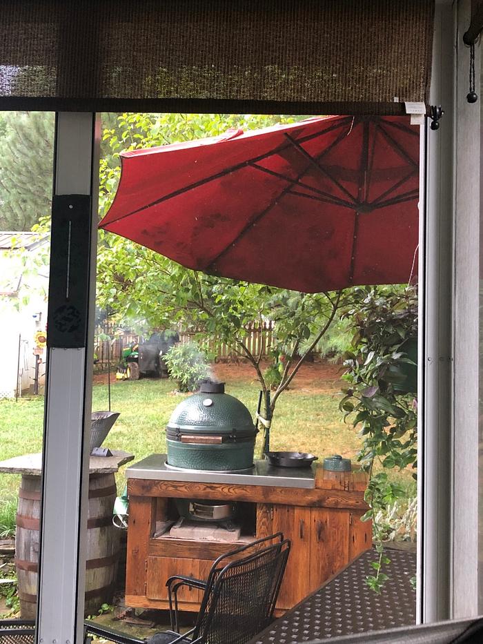 Big Green Egg Barn Board Table