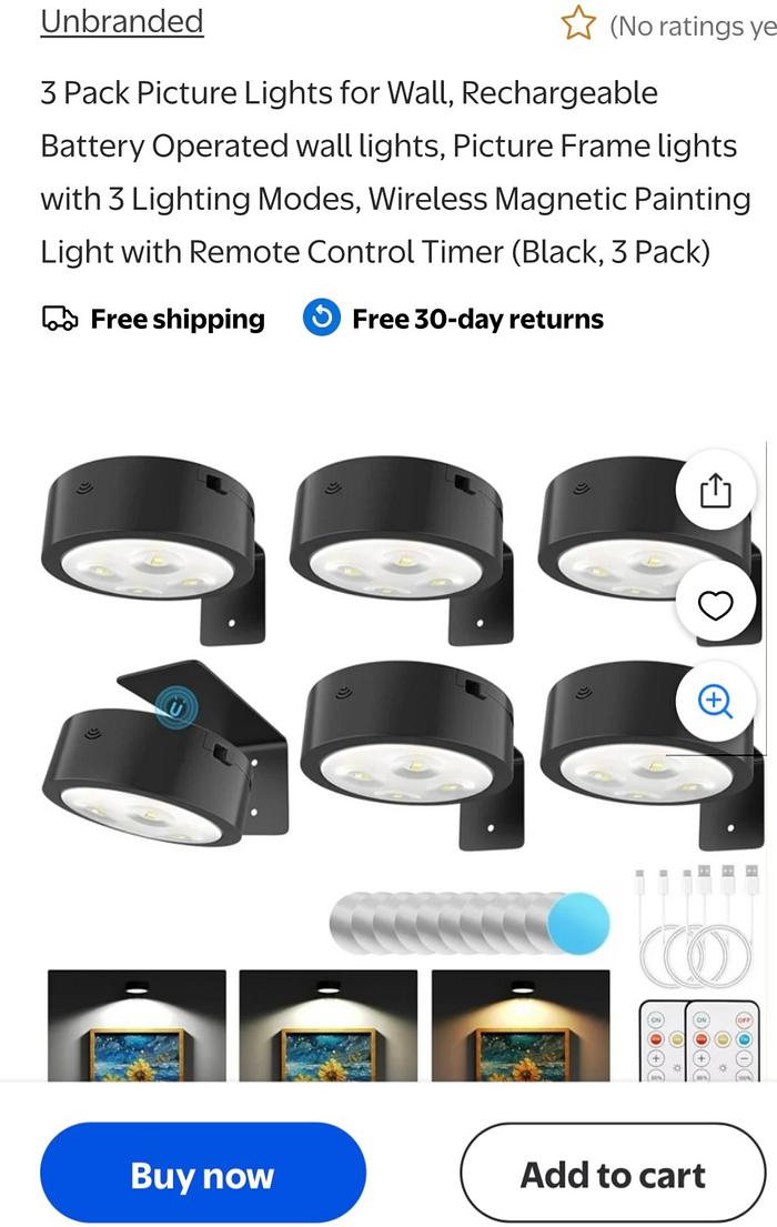 Unbranded LED rechargeable lights for pictures 