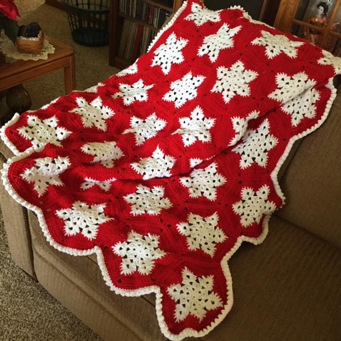 Crocheted Snowflake afghan