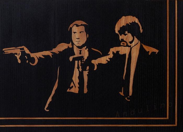 Pulp fiction marquetry