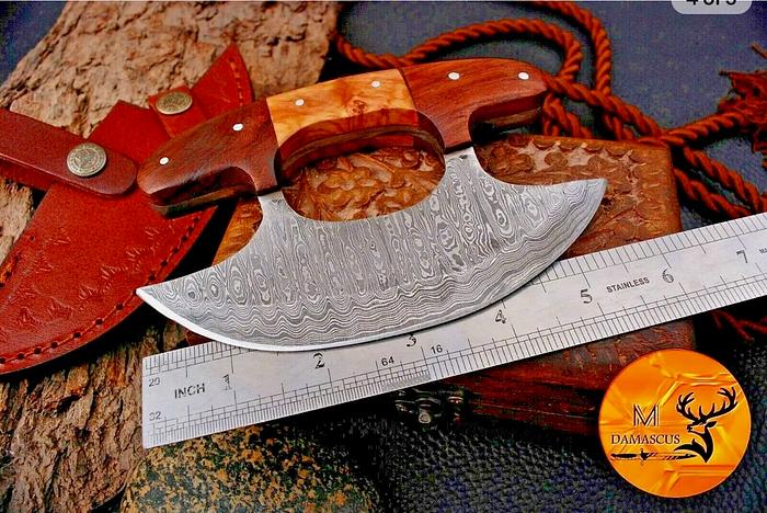 Fake Damascus Ulu knife on eBay Made from soft scrap steel