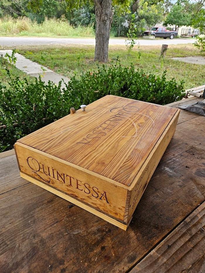 Wine box turned into something else.