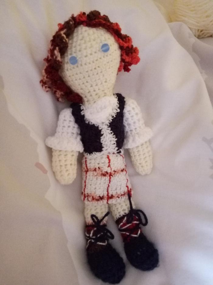 scottish tartan highland dance crochet doll