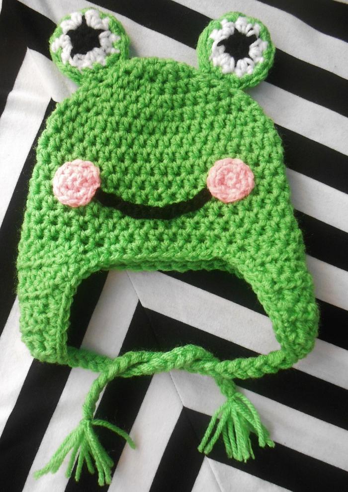 Frog Baby Hat with Braids