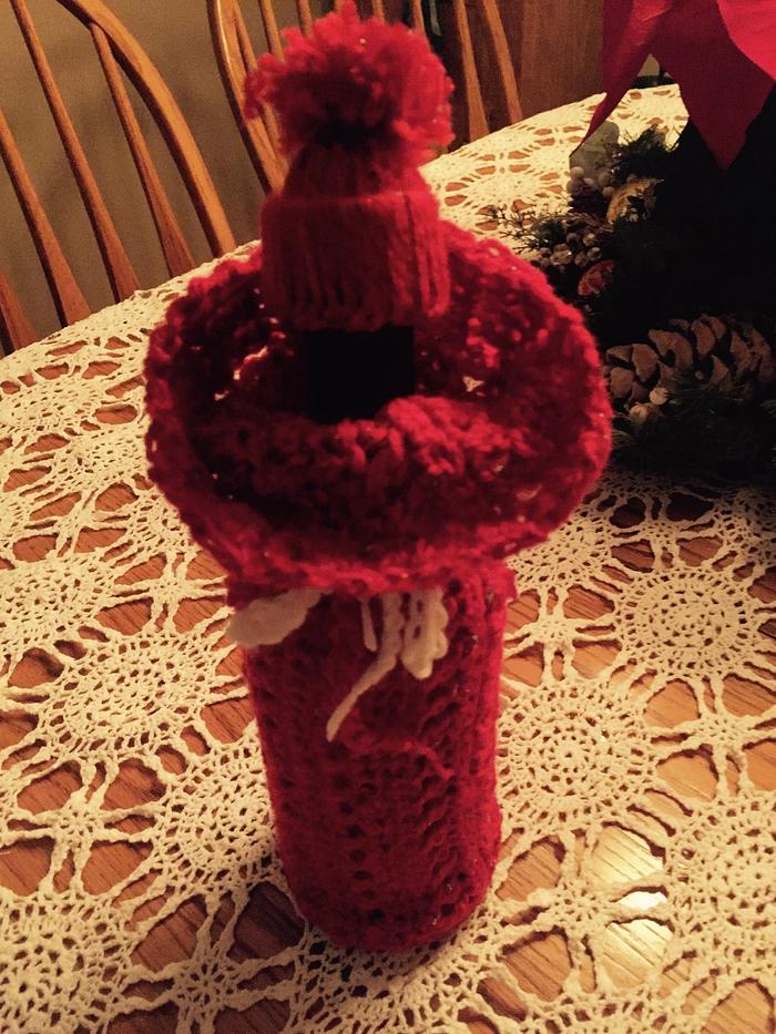 Crocheted wine bottle covers